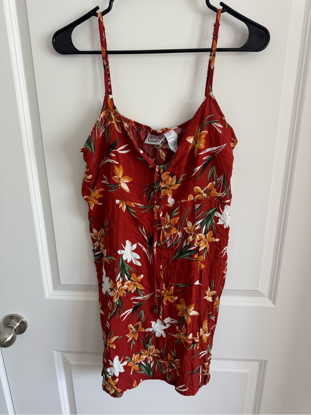 Ron Jon Red Floral Tie-Front Sundress